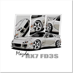 Mazda RX7, JDM, Japanese cars Posters and Art